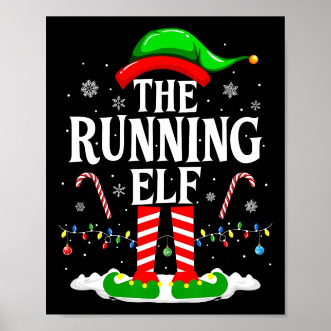 Affiche The Running Elf Xmas Running Funny Runner Christma (Devant)
