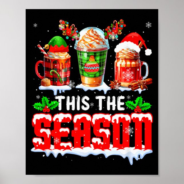 Affiche The Season Christmas Three Santa Reindeer Elf Coff (Devant)