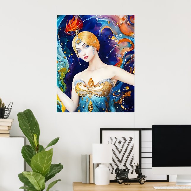 Affiche The Shell Fountain: Evening Gown by Paquin (Bureau à domicile)