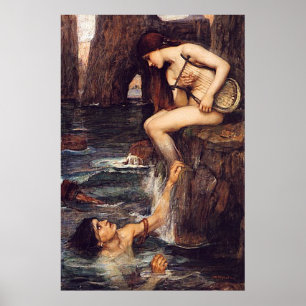 Affiche The Siren, par John William Waterhouse - vers 1900