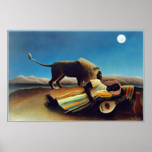 Affiche "The Sleeping Gypsy" by Henri Rousseau