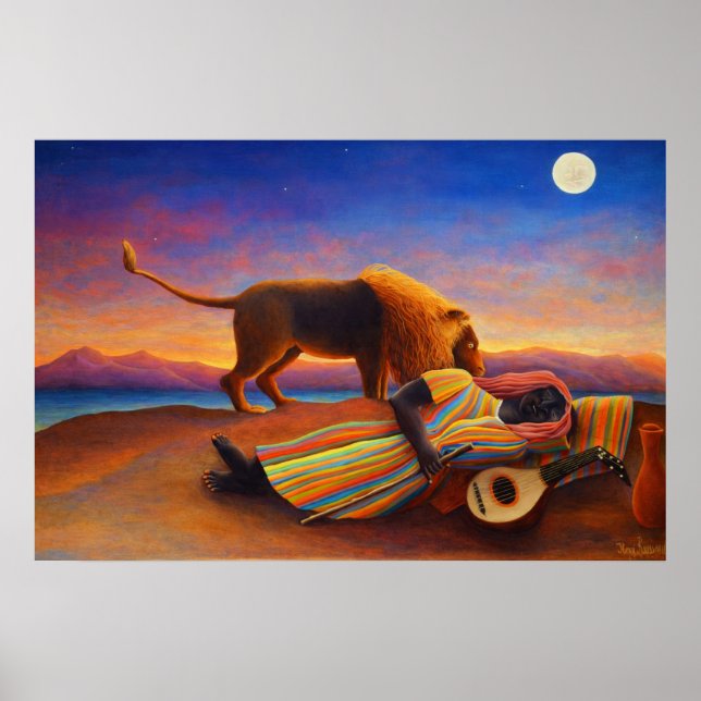 Affiche The Sleeping Gypsy by Henri Rousseau (Devant)