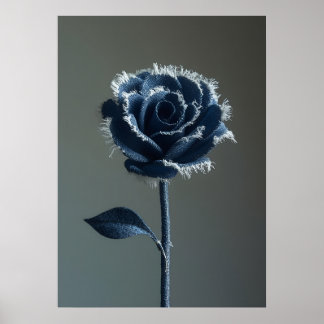 Affiche The Solitary Pride of a Reconstructed Denim Rose
