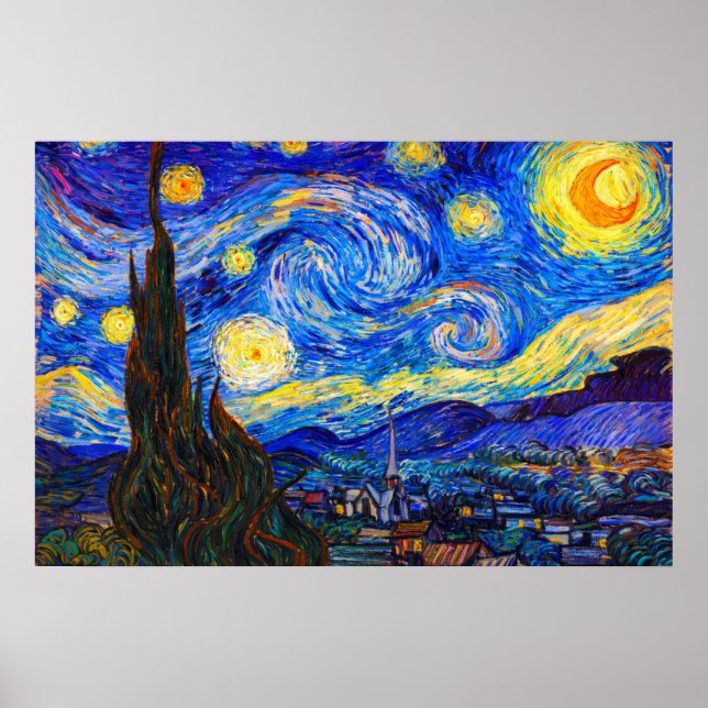 Affiche The Starry Night by Vincent van Gogh (Devant)
