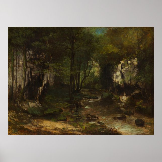 Affiche The Stream - Gustave Courbet Fine Art (Devant)