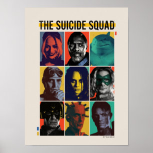 Affiche The Suicide Squad   Retro Grid With Harley Quinn