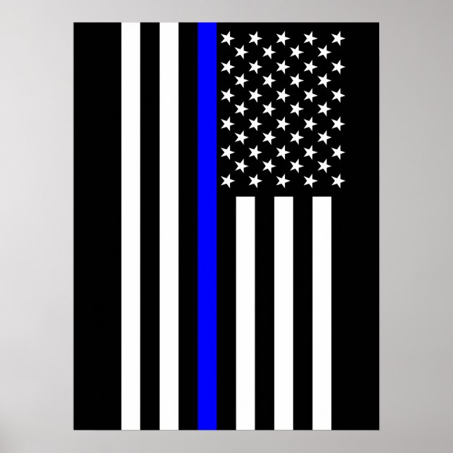 Affiche The Symbolic Thin Blue Line American Flag (Devant)