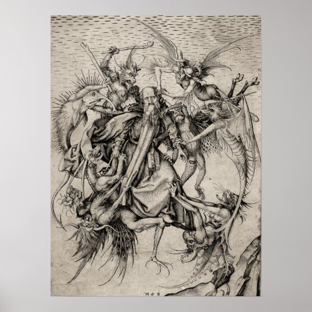 Affiche The Temptation of St Anthony by Martin Schongauer (Devant)