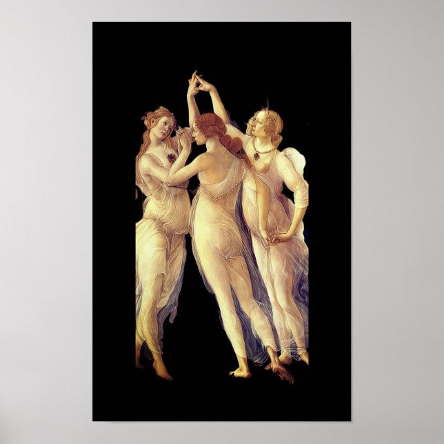 Affiche The Three Graces - detail, Primavera by Boticelli (Devant)