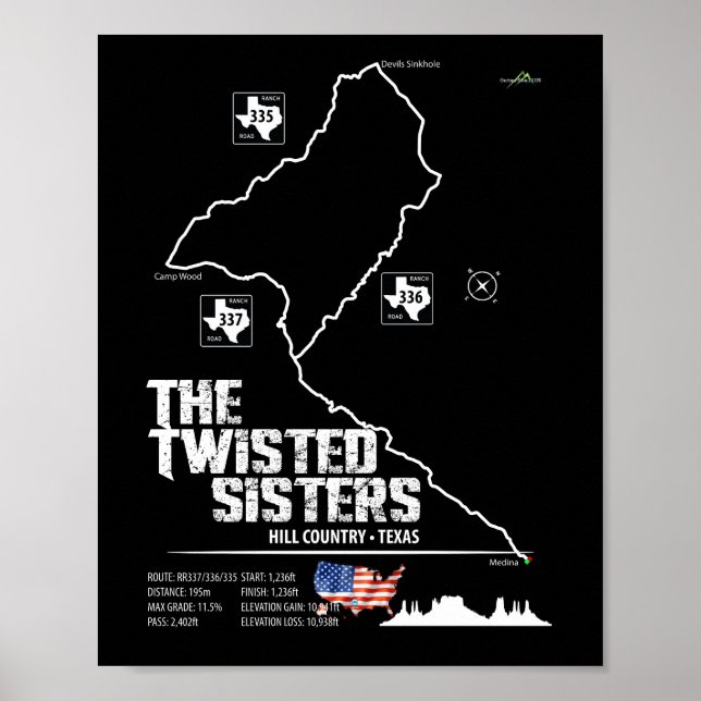 Affiche The Twisted Sisters Texas USA Motorcycle 02 (Devant)