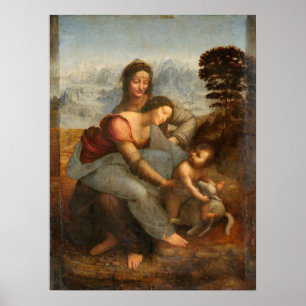 Affiche The Virgin and Child Saint Anne Leonardo da Vinci