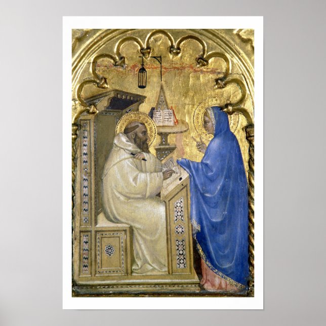 Affiche The Virgin appearing to St. Bernard, détail from a (Devant)