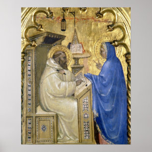 Affiche The Virgin appearing to St. Bernard, détail from a