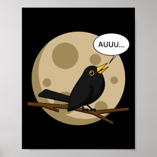 Affiche The Werebird - Blackbird Howling at the Moon Comic