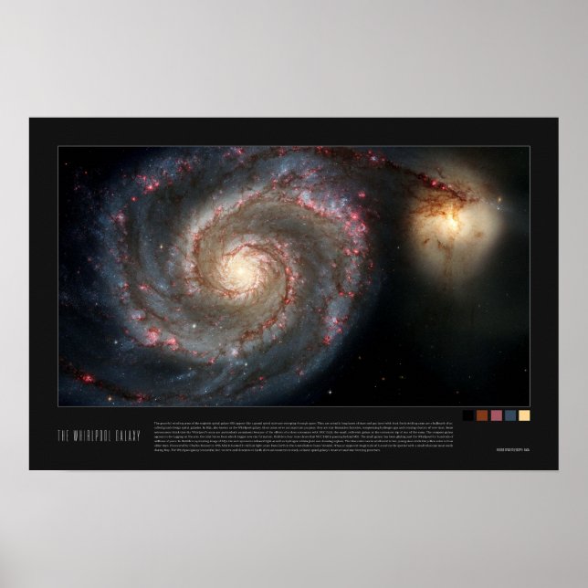 Affiche The Whirlpool Galaxy (51a, M51a, NGC 5194) (Devant)