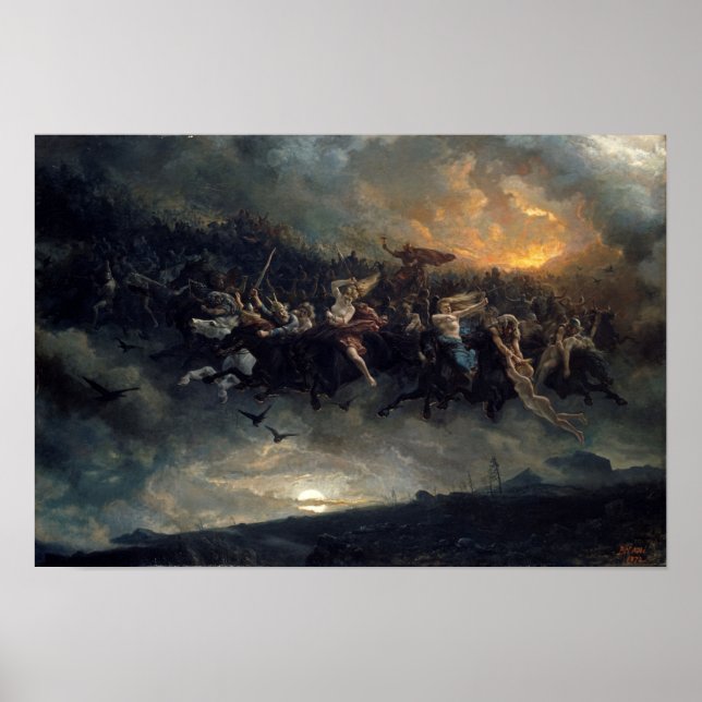 Affiche The Wild Hunt Of Odin By Peter Nicolai Arbo 1872 (Devant)