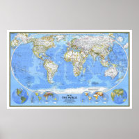 " The World : 1988/heute - Carte physique détaillé