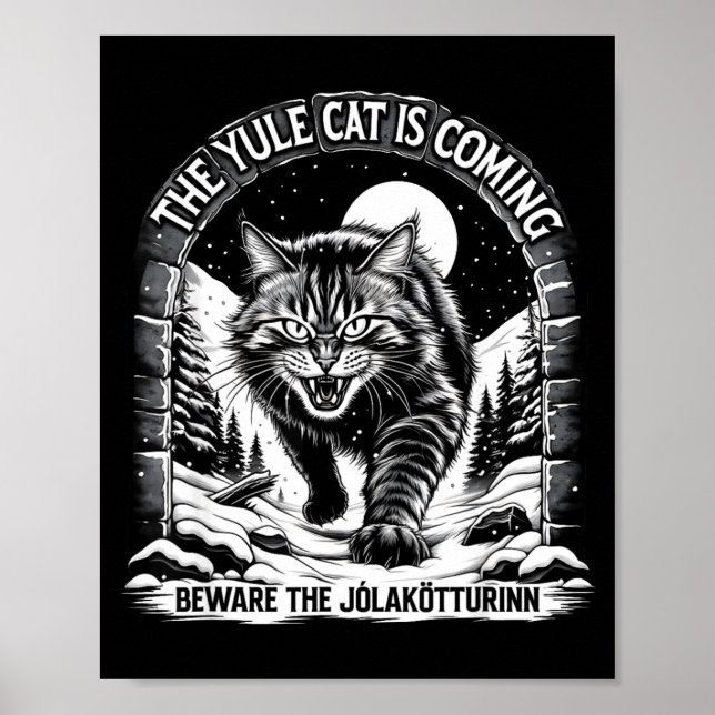 Affiche The Yule Cat Is Coming Beware Jolakotturinn Quote  (Devant)