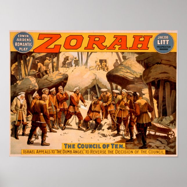 Affiche théâtrale des mineurs russes de Zorah (Devant)