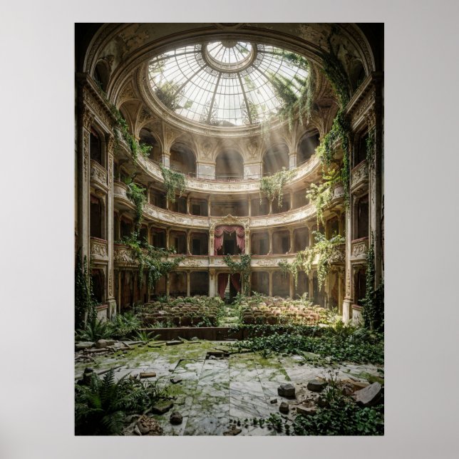 Affiche Théâtre Abandonné Repris par la Nature (Devant)