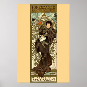 Affiche Théâtre Art Nouveau vintage publicité par Mucha