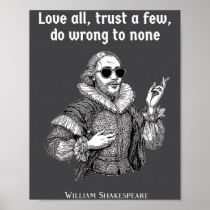 Affiche Théâtre de citation de Shakespeare drôle Littératu