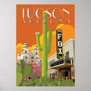 Affiche Théâtre Fox de 28 po x 20 po - Tucson, Arizona