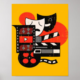 Affiche Théâtre intérimaire Abstrait  Théâtre dramatique