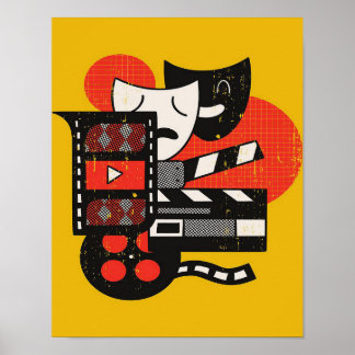 Affiche Théâtre intérimaire Abstrait| Théâtre dramatique