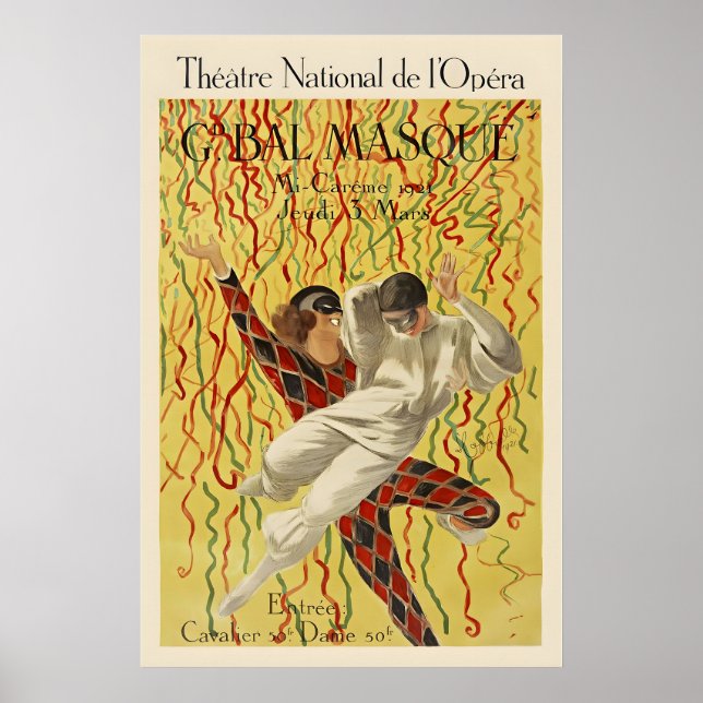 Affiche Theatre National de l'Opera Grand Masquerade Ball (Devant)
