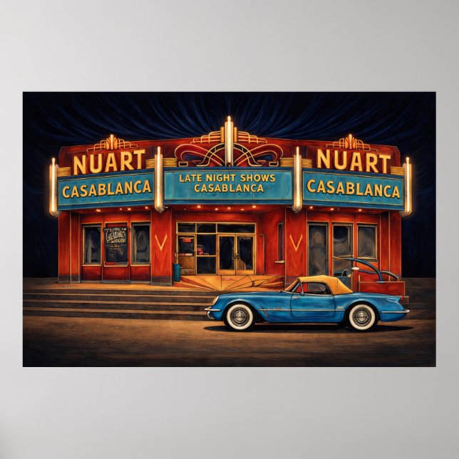 Affiche Théâtre Nuart avec une Corvette de 54 (Devant)