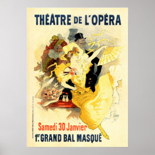Affiche THÉÂTRE OPÉRA Cheret Théâtre Paris Publicité