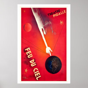 Affiche Théâtre Pigalle Incendie Depuis le Ciel929 Vintage