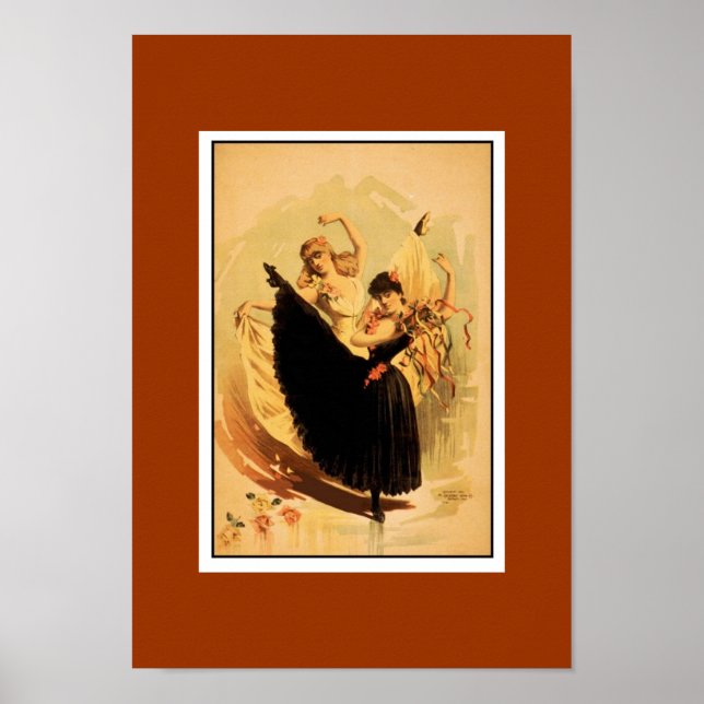 Affiche Théâtre Vintage Deux Danseurs (Devant)