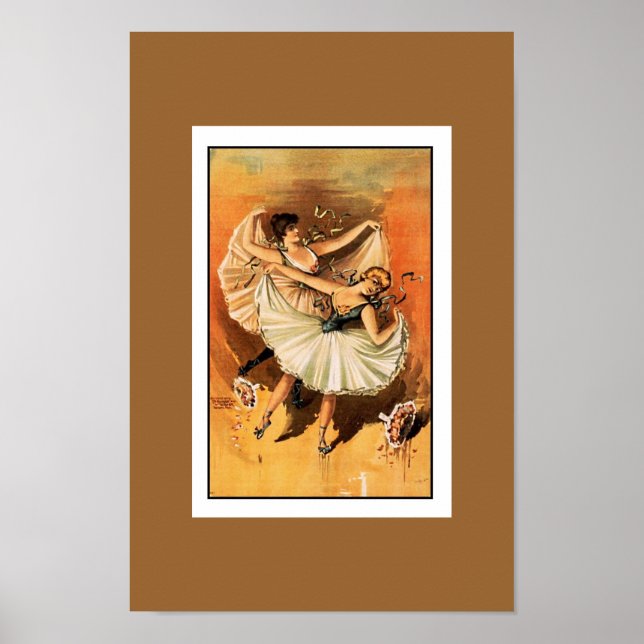 Affiche Théâtre Vintage Deux Danseuses de Ballet (Devant)