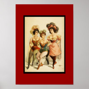 Affiche Théâtre Vintage Trois Femmes