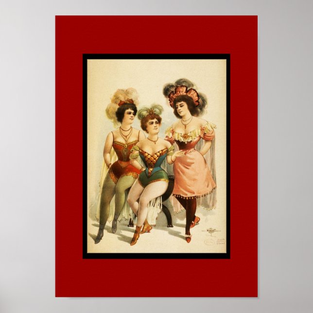Affiche Théâtre Vintage Trois Femmes (Devant)