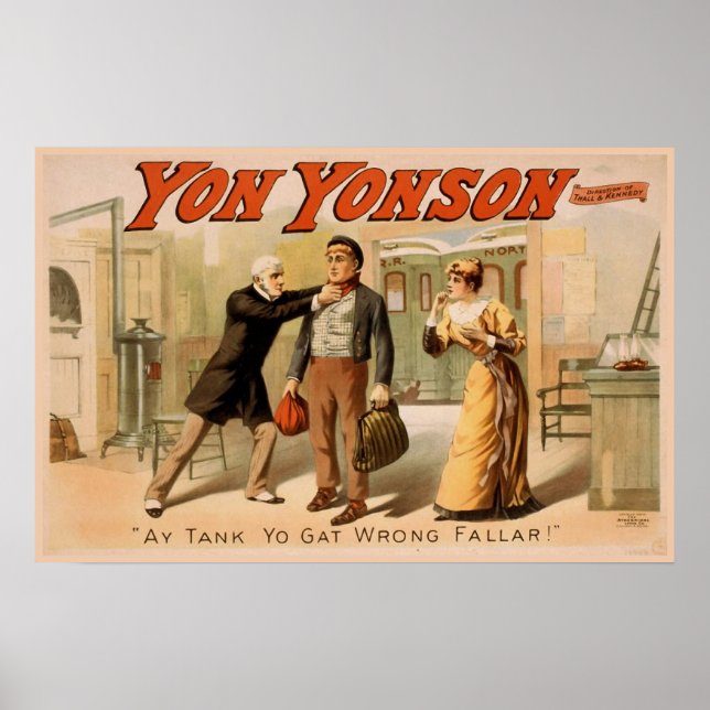 Affiche Théâtre Vintage Yon Yonson (Devant)