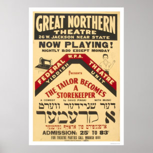 Affiche Théâtre Yiddish Tailor 1938 WPA