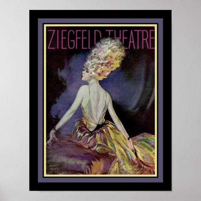 Affiche Théâtre Ziegfeld des années 1920 par Henry Clive (Devant)