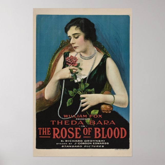 Affiche Theda Bara Le Rose du film Blood (Devant)