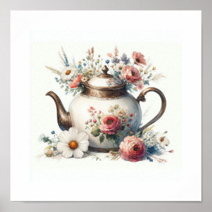 Affiche Théière florale 7