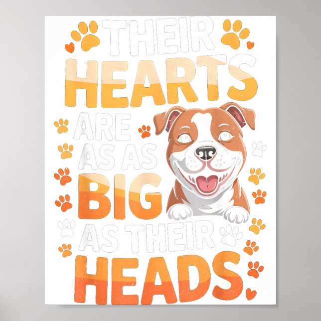 Affiche Their Hearts Are As Big As Their Heads - Tbull Dog (Devant)