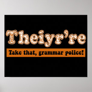 Affiche Theiyr est enseignant anglais Grammar Police