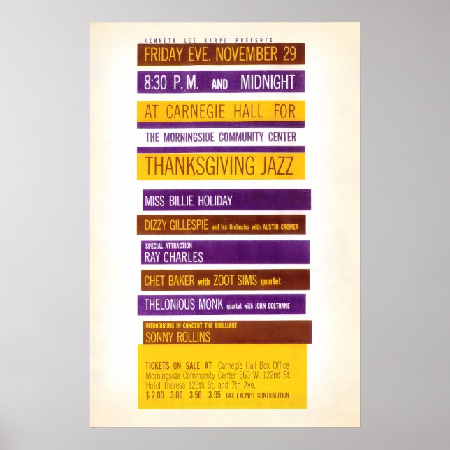 Affiche Thelonious Monk - John Coltrane - Billie Holiday (Devant)