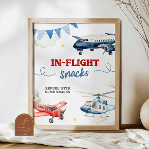 Affiche Thème Avion En Snacks De Vol Panneau Personnalisé