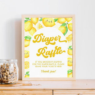 Affiche Thème Baby shower citron Déchets Raffle