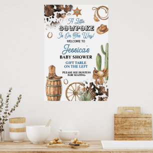 Affiche Thème Baby Shower Garçon Far West