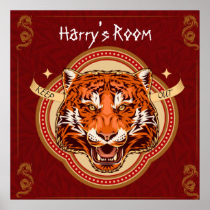 Affiche Thème chinois Tiger Editable