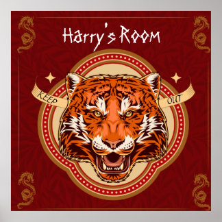 Affiche Thème chinois Tiger Editable
